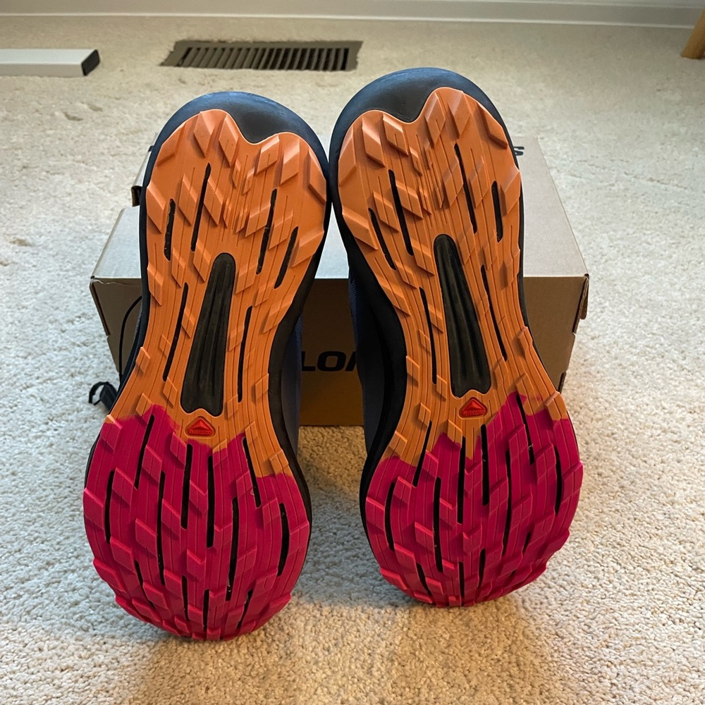 Salomon Gray Athletic Trail Shoes with Pink Accents - Picture 6 of 8